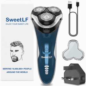 SweetLF Electric Shaver for Men – Waterproof Wet & Dry Rotary Razor with Pop-Up Trimmer, LED Display & 120 Min Runtime